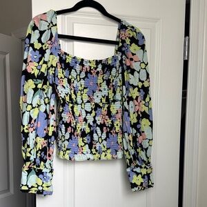 Free People Floral Smocked Women's Top